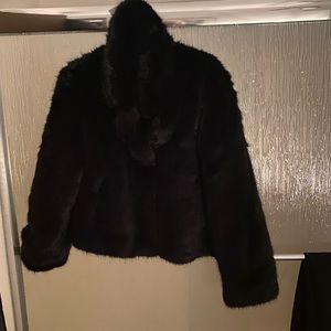 Really realistic faux fox fur jacket L